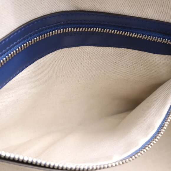 GUCCI Blue GG embossed leather tote bag - Picture 10 of 12